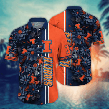 Illinois Fighting Illini Ncaa Hawaiian Shirt Custom Sun Dresses Aloha Shirt