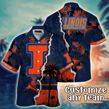 Illinois Fighting Illini Ncaa Hawaiian Shirt Custom Sunburn Aloha Shirt