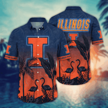 Illinois Fighting Illini Ncaa Hawaiian Shirt Leisuretime Aloha Shirt