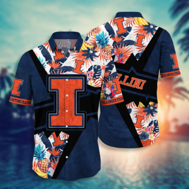 Illinois Fighting Illini Ncaa Hawaiian Shirt Sunsets Aloha Shirt