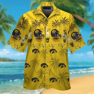 Iowa Hawkeyes Short Sleeve Button Up Tropical Hawaiian Shirt