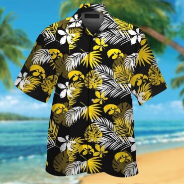 Iowa Hawkeyes Short Sleeve Button Up Tropical Hawaiian Shirt
