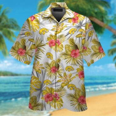 Iowa Hawkeyes Short Sleeve Button Up Tropical Hawaiian Shirt