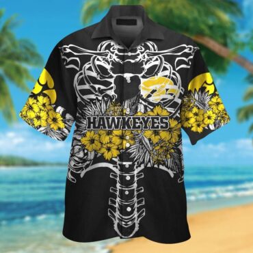 Iowa Hawkeyes Short Sleeve Button Up Tropical Hawaiian Shirt