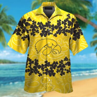 Iowa Hawkeyes Short Sleeve Button Up Tropical Hawaiian Shirt