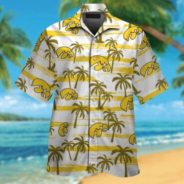Iowa Hawkeyes Short Sleeve Button Up Tropical Hawaiian Shirt