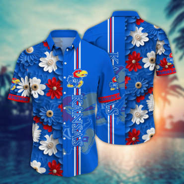 Kansas Jayhawks Ncaa Hawaiian Shirt Hot Sands Dribbling Game Shirts