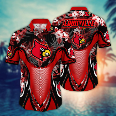 Louisville Cardinals Ncaa Hawaiian Shirt Sun Rays Aloha Shirt