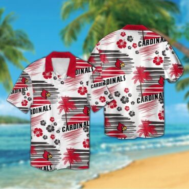Louisville Cardinals Short Sleeve Button Up Tropical Hawaiian Shirt Ver013