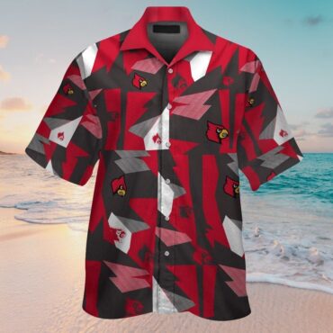 Louisville Cardinals Short Sleeve Button Up Tropical Hawaiian Shirt Ver019