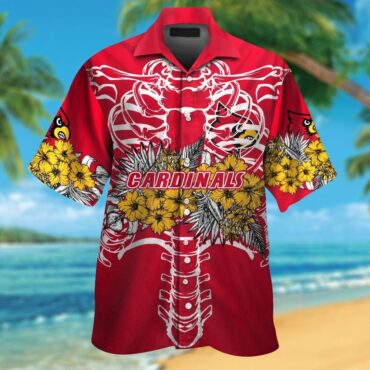 Louisville Cardinals Short Sleeve Button Up Tropical Hawaiian Shirt Ver020