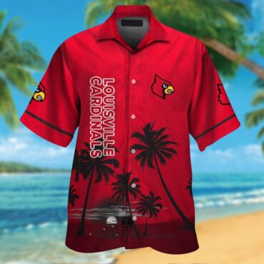 Louisville Cardinals Short Sleeve Button Up Tropical Hawaiian Shirt Ver08