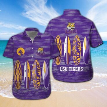 Lsu Tigers Short Sleeve Button Up Tropical Hawaiian Shirt Ver31