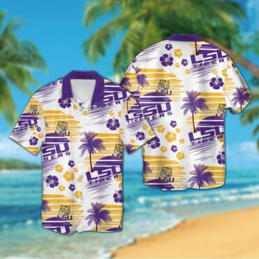 Lsu Tigers Short Sleeve Button Up Tropical Hawaiian Shirt Ver32