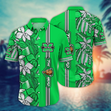 Marshall Thundering Herd Ncaa Hawaiian Shirt Ocean Waves Aloha Shirt