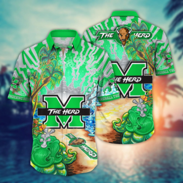 Marshall Thundering Herd Ncaa Hawaiian Shirt Surfingtime Aloha Shirt