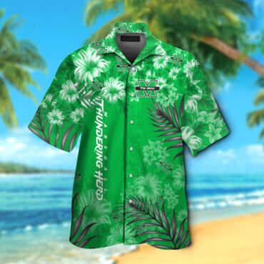 Marshall Thundering Herd Short Sleeve Button Up Tropical Shirt Hawaiian Shirt