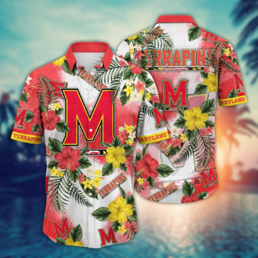 Maryland Terrapins Ncaa Hawaiian Shirt Evening Strollstime Aloha Shirt