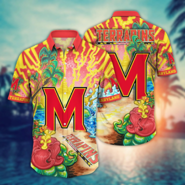 Maryland Terrapins Ncaa Hawaiian Shirt Ice Cold Drinkstime Aloha Shirt