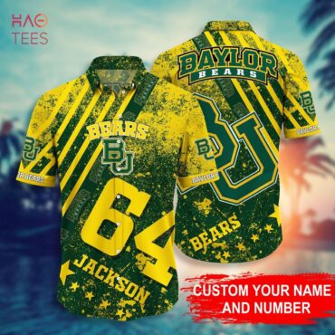 Baylor Bears Custom Name Number Style Hawaiian Shirt