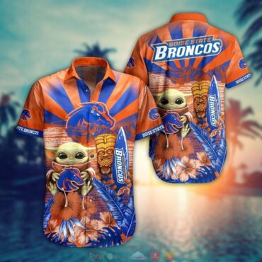 Boise State Broncos Baby Yoda Orange Blue Hawaiian Shirt