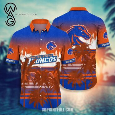 Boise State Broncos Orange Coconut Trees Hawaiian Shirt