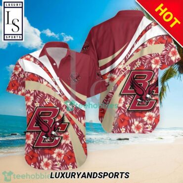 Boston College Eagles Hibiscus Tropical Flower Hawaiian Shirt
