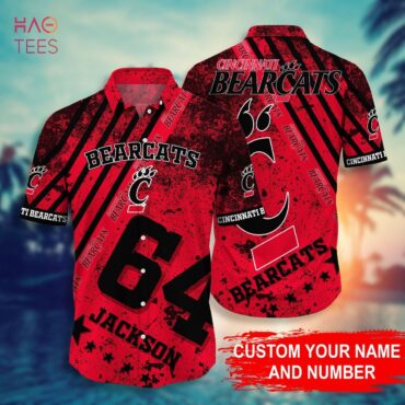 Cincinnati Bearcats Custom Name Number Trendy Hawaiian Shirt Aloha Shirt