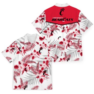 Cincinnati Bearcats Flowers White Trendy Hawaiian Shirt Aloha Shirt