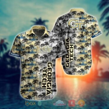 Georgia Tech Yellow Jackets Coconut Tree Style Hawaiian Shirt