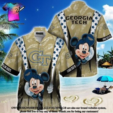 Georgia Tech Yellow Jackets Mickey Mouse Hawaiian Shirt