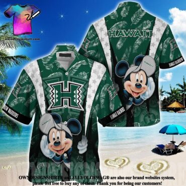 Hawaii Rainbow Warriors Mickey Mouse Hawaiian Shirt