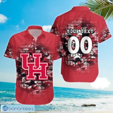 Houston Cougars Custom Text Number Camouflage Vintage Hawaiian Shirt