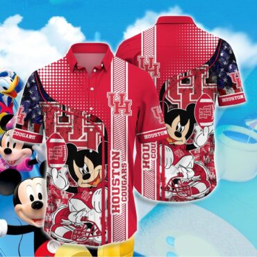 Houston Cougars Mickey Mouse Hawaiian Shirt