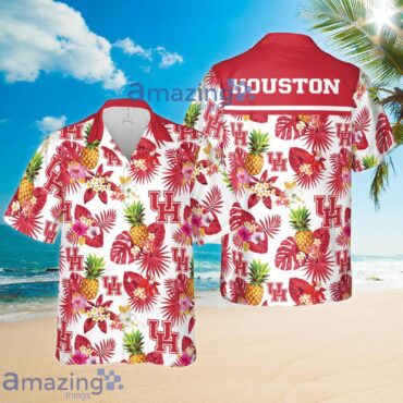 Houston Cougars Pineapple Tropical Flower Hawaiian Shirt