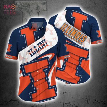 Illinois Fighting Illini Blue Orange New Design Hawaiian Shirt