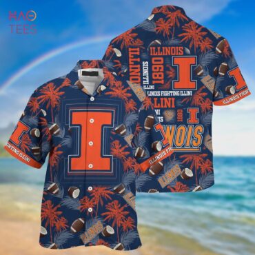 Illinois Fighting Illini Coconut Blue Orange Hawaiian Shirt