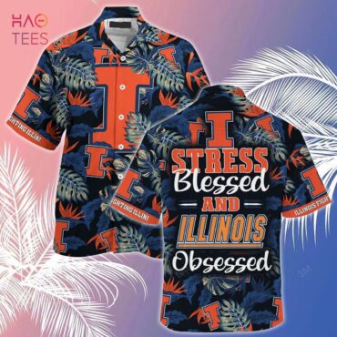 Illinois Fighting Illini Stress Blessed Hawaiian Shirt