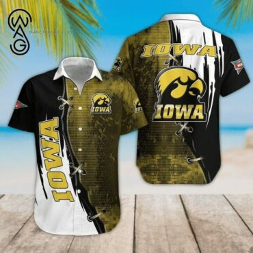 Iowa Hawkeyes Gold Black Trendy Hawaiian Shirt Aloha Shirt