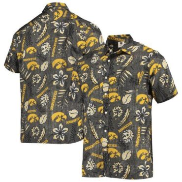 Iowa Hawkeyes Grey Gold Trendy Hawaiian Shirt Aloha Shirt