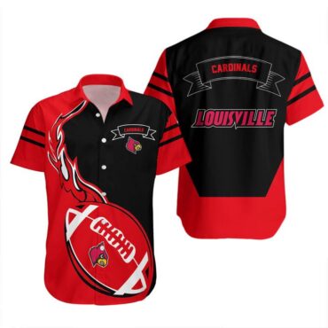 Louisville Cardinals Red Black Trendy Hawaiian Shirt Aloha Shirt