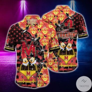 Maryland Terrapins Mickey Mouse Hawaiian Shirt