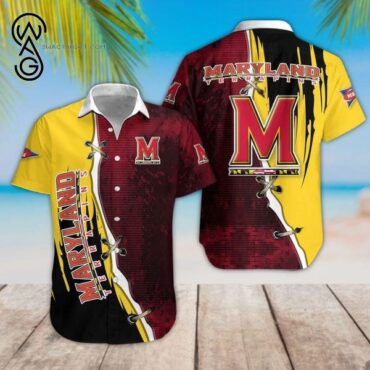 Maryland Terrapins Red Yellow Trendy Hawaiian Shirt Aloha Shirt