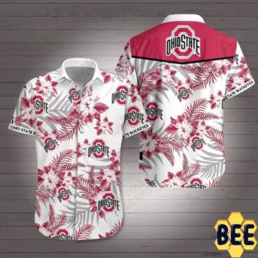 Ohio State Buckeyes White Hawaiian Shirt