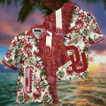 Oklahoma Sooners Crimson Flowers Hawaiian Shirt