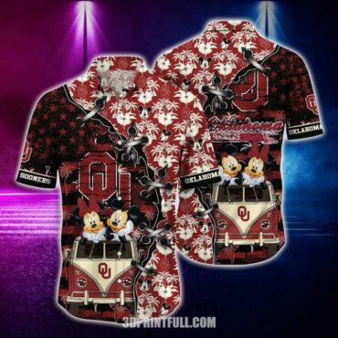 Oklahoma Sooners Mickey Mouse Hawaiian Shirt