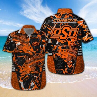 Oklahoma State Cowboys Orange Fish Hawaiian Shirt