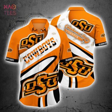Oklahoma State Cowboys White Orange Hawaiian Shirt