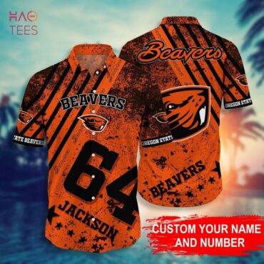 Oregon State Beavers Custom Name Number Hawaiian Shirt