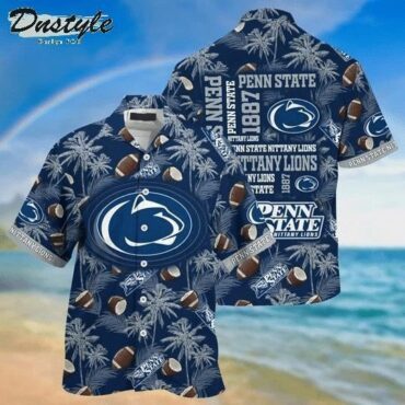 Penn State Nittany Lions Coconut Blue Hawaiian Shirt